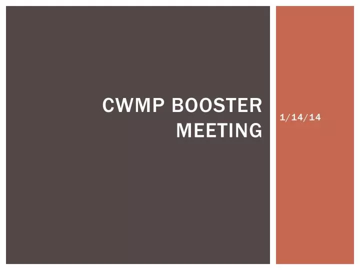 cwmp booster meeting