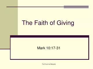 the faith of giving