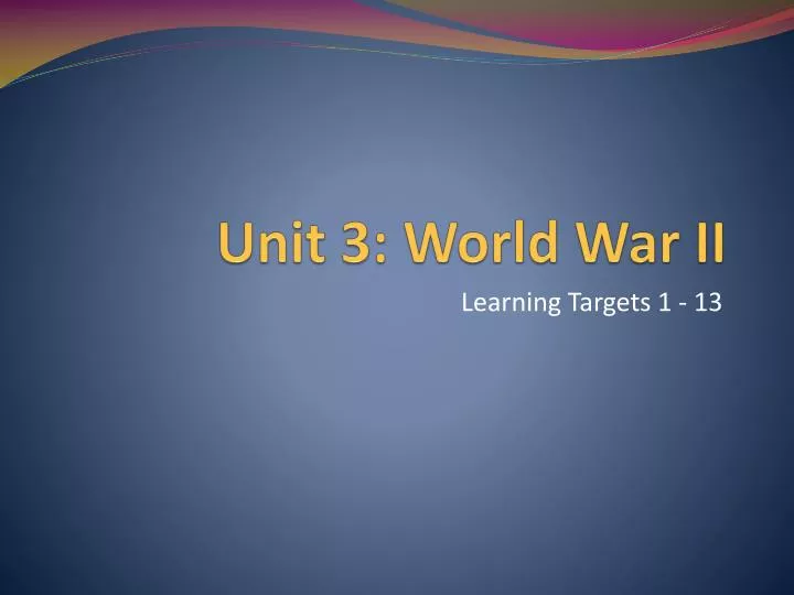 unit 3 world war ii