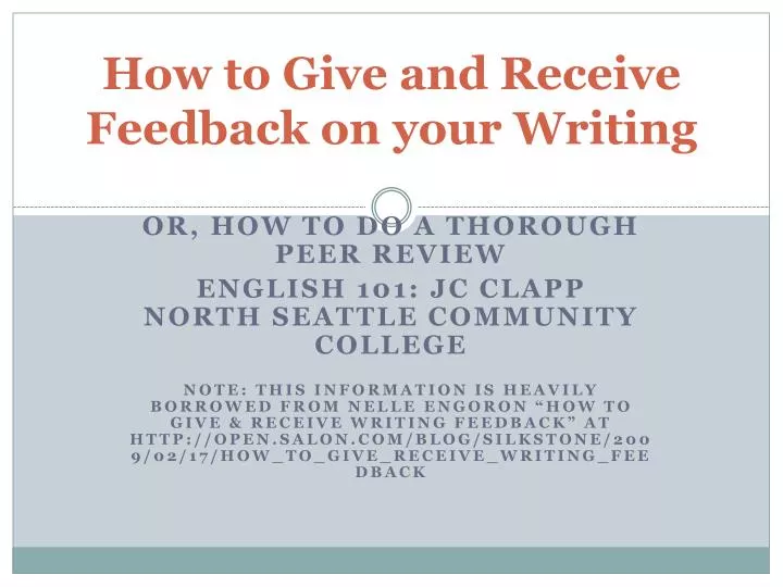 how to give and receive feedback on your writing