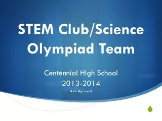 STEM Club/Science Olympiad Team