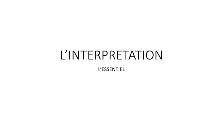 l interpretation