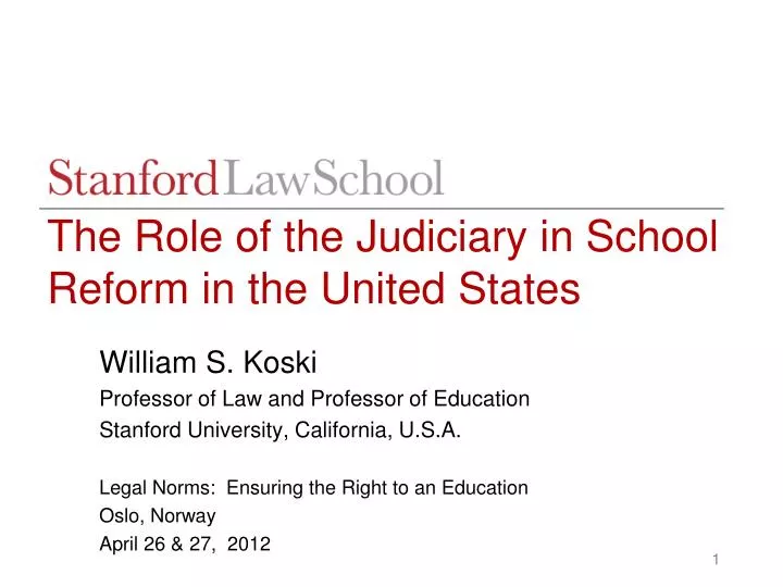 the role of the judiciary in school reform in the united states