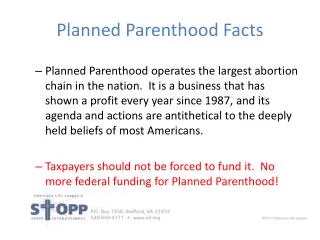 Planned Parenthood Facts