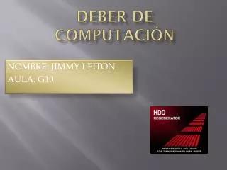 deber de computaci n