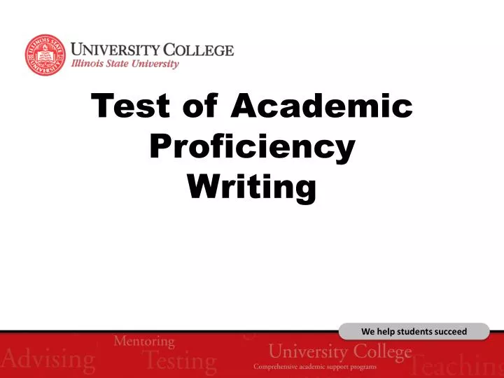test of academic proficiency writing