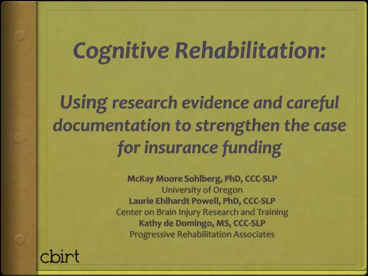 CBIRT - Center on Brain Injury Research & Training at University of Oregon