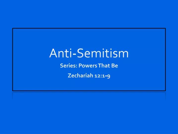 anti semitism