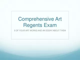 Comprehensive Art Regents Exam