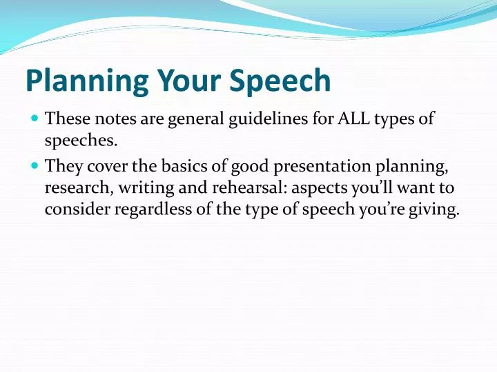 planning your speech