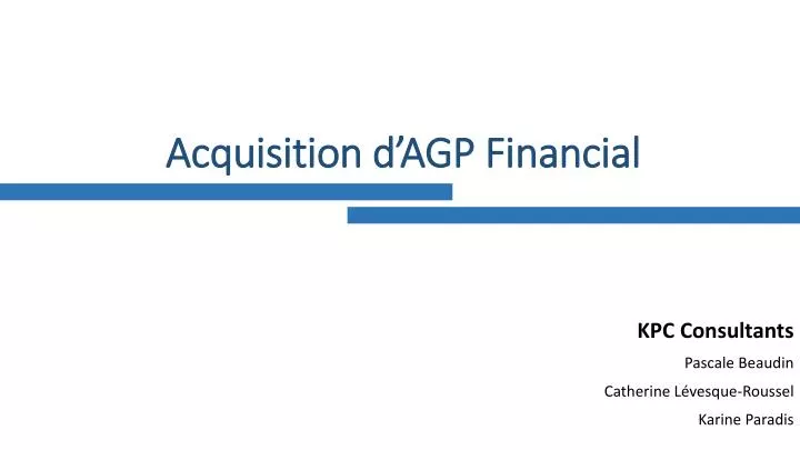 acquisition d agp financial