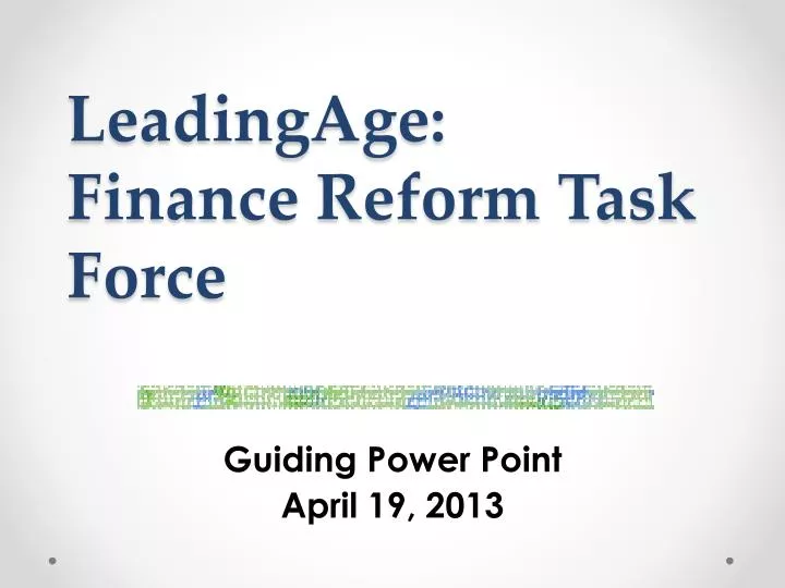 leadingage finance reform task force