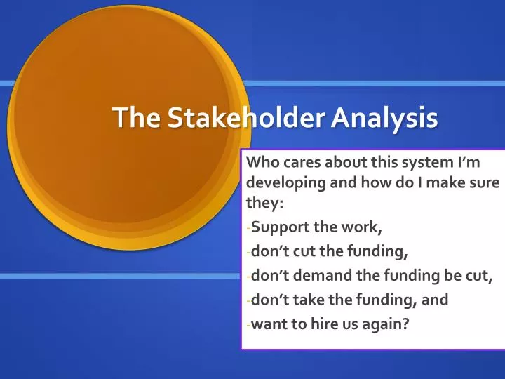 the stakeholder analysis