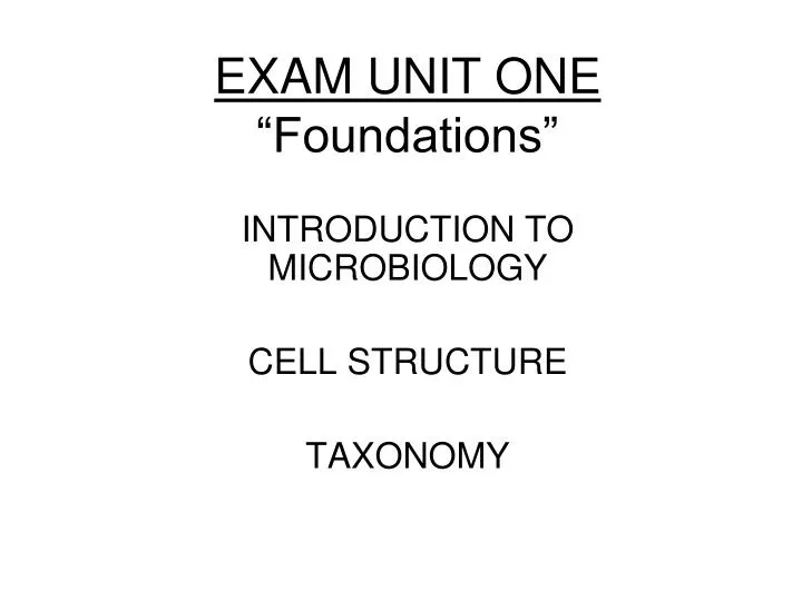 exam unit one foundations