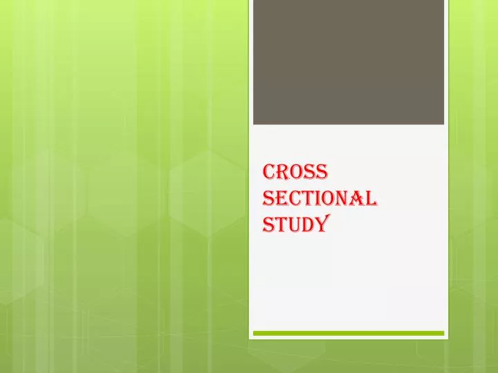cross sectional study