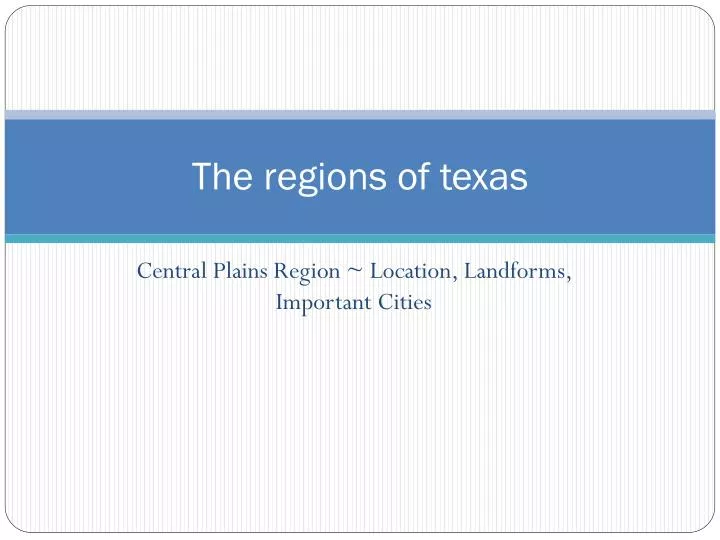 the regions of texas