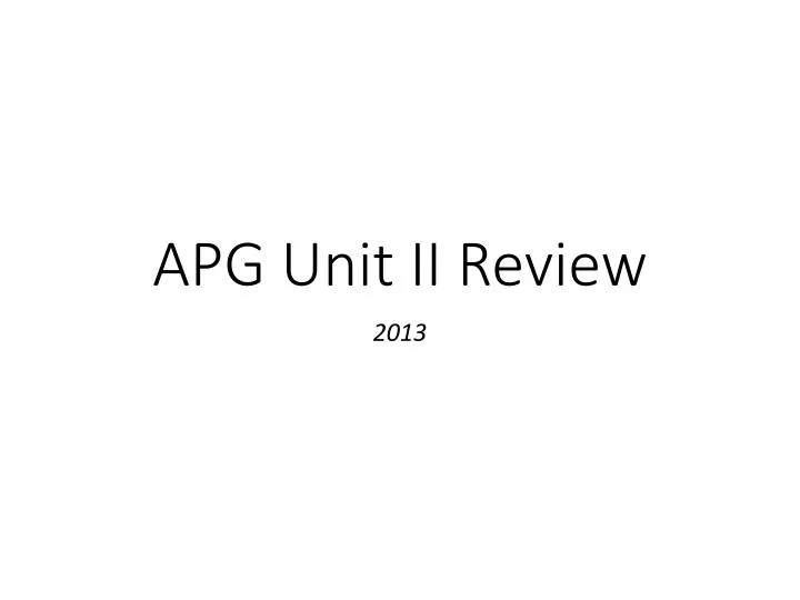 apg unit ii review