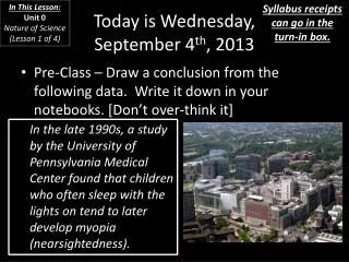 Today is Wednesday, September 4 th , 2013