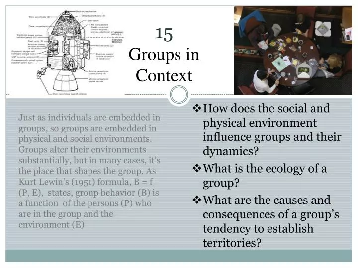 15 groups in context