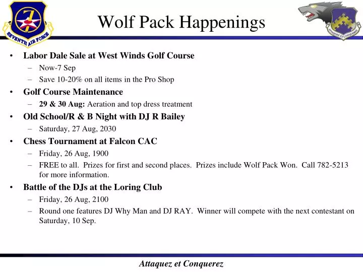wolf pack happenings