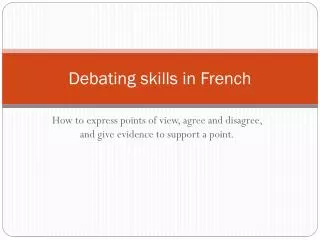 Debating skills in French