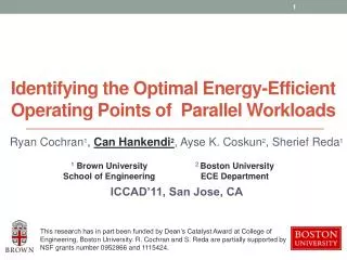 Identifying the Optimal Energy-Efficient Operating Points of Parallel Workloads