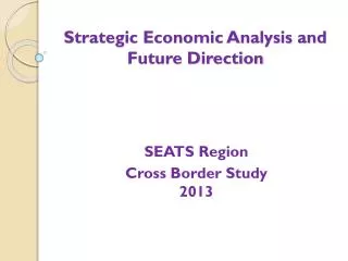 Strategic Economic Analysis and Future Direction