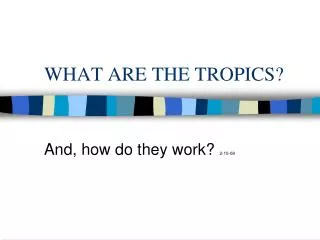WHAT ARE THE TROPICS?