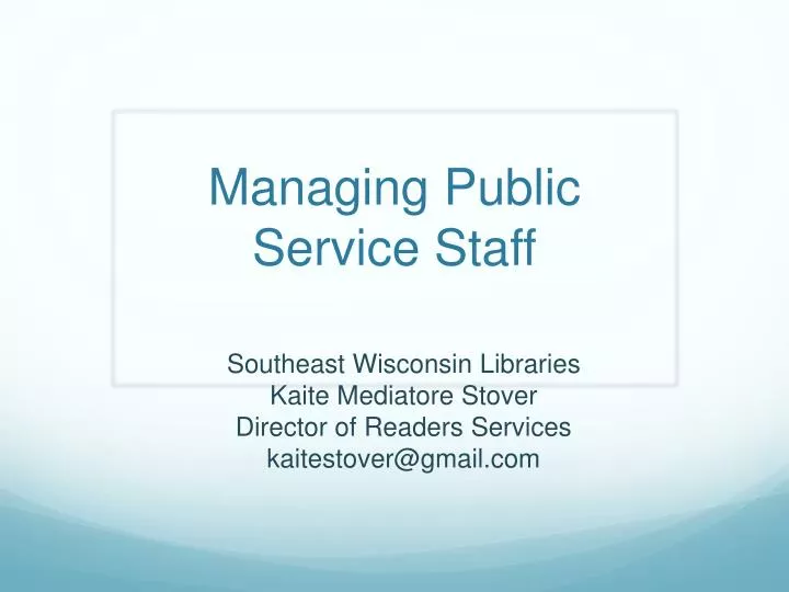 managing public service staff