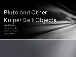 Pluto and Other Kuiper Belt Objects