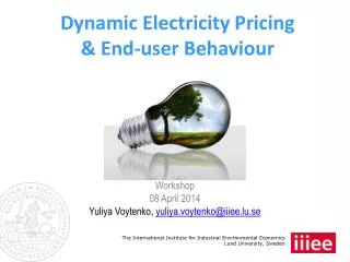 Dynamic Electricity Pricing &amp; End-user Behaviour