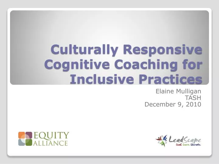 culturally responsive cognitive coaching for inclusive practices