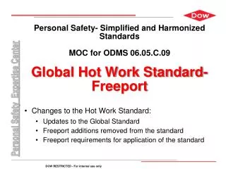 Changes to the Hot Work Standard: Updates to the Global Standard