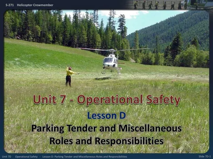lesson d parking tender and miscellaneous roles and responsibilities