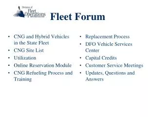 Fleet Forum