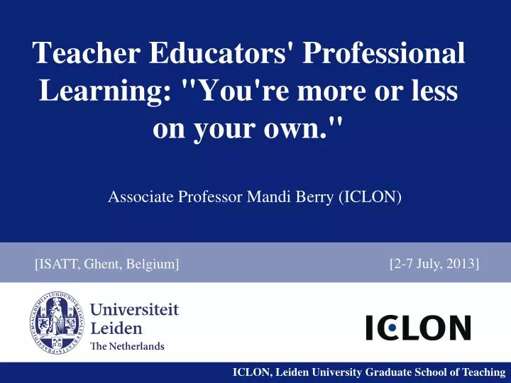 teacher educators professional learning you re more or less on your own