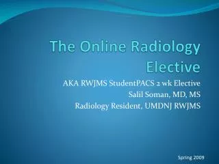 The Online Radiology Elective