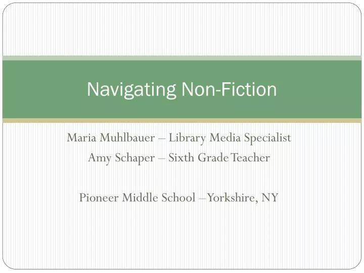 navigating non fiction