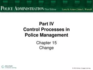 Part IV Control Processes in Police Management