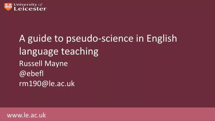 a guide to pseudo science in english language teaching