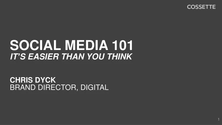 social media 101 it s easier than you think