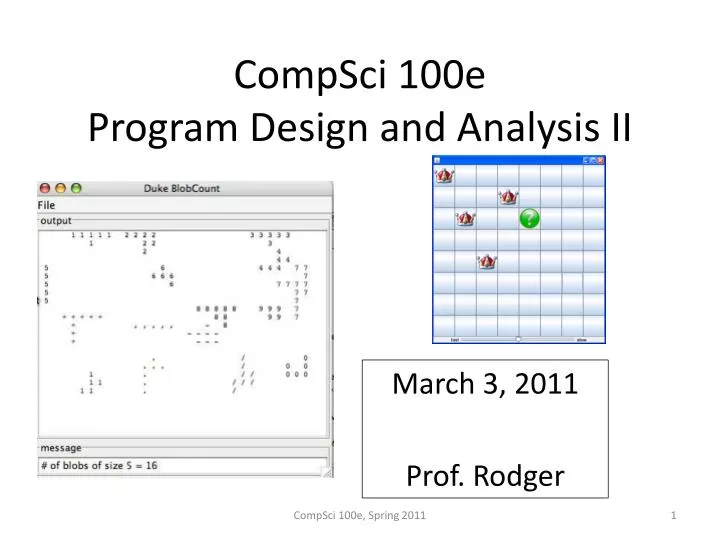 compsci 100e program design and analysis ii