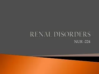 RENAL DISORDERS