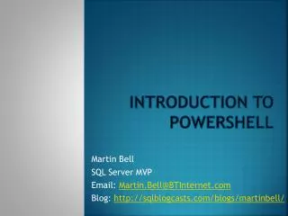 Introduction to Powershell