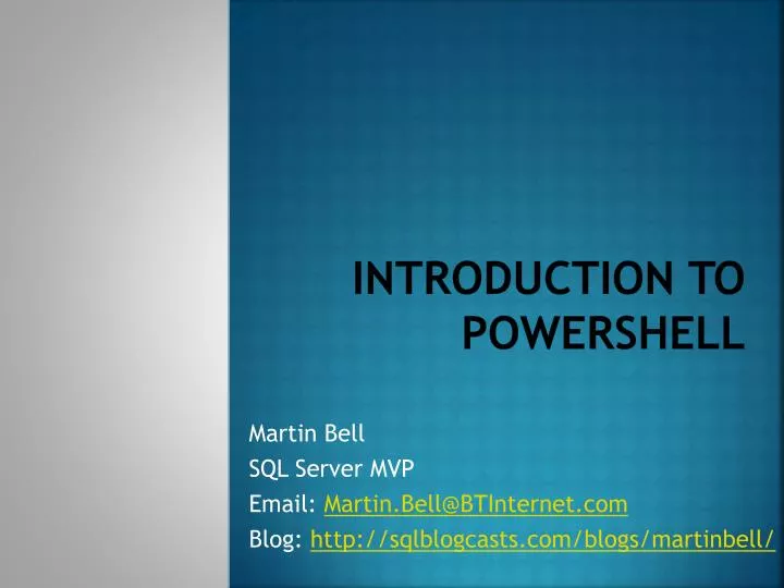 introduction to powershell