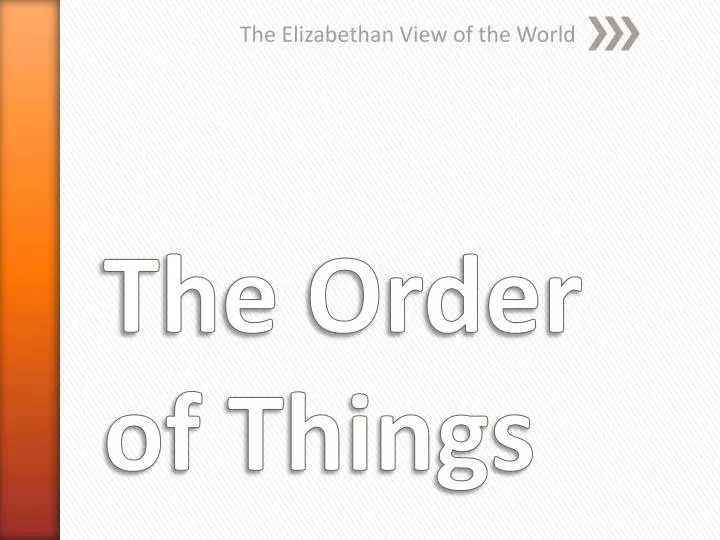 the elizabethan view of the world