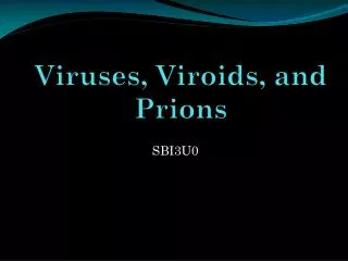 Viruses, Viroids , and Prions