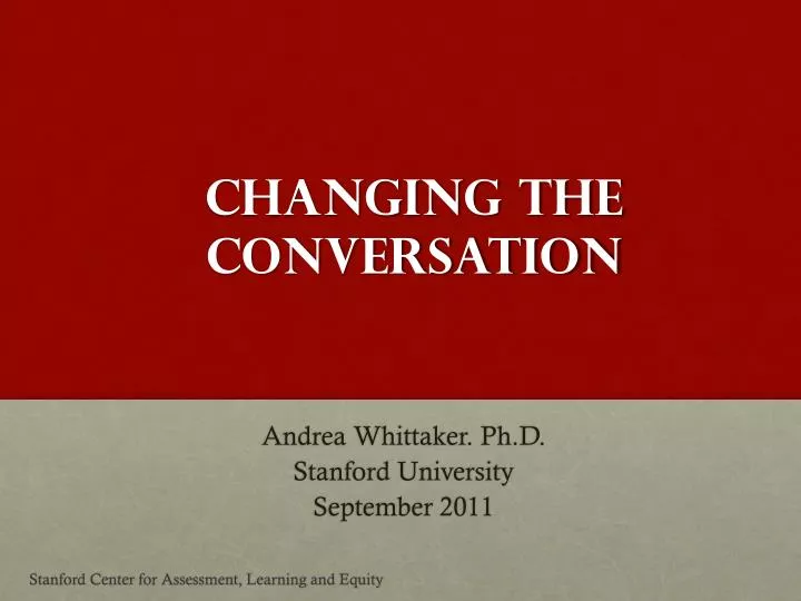 changing the conversation