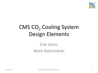 CMS CO 2 Cooling System Design Elements