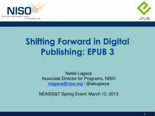 Shifting Forward in Digital Publishing: EPUB 3